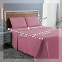 Ver imagem 2 de Kit Roupa Cama Casal 100% Algodão 4 Peças Percal 300 Fios Hotel Pousada:rose