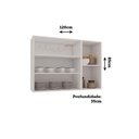 Ver imagem 3 de Armário Aéreo 120cm 3 Portas Luciane Móveis Branco/carvalho Jari