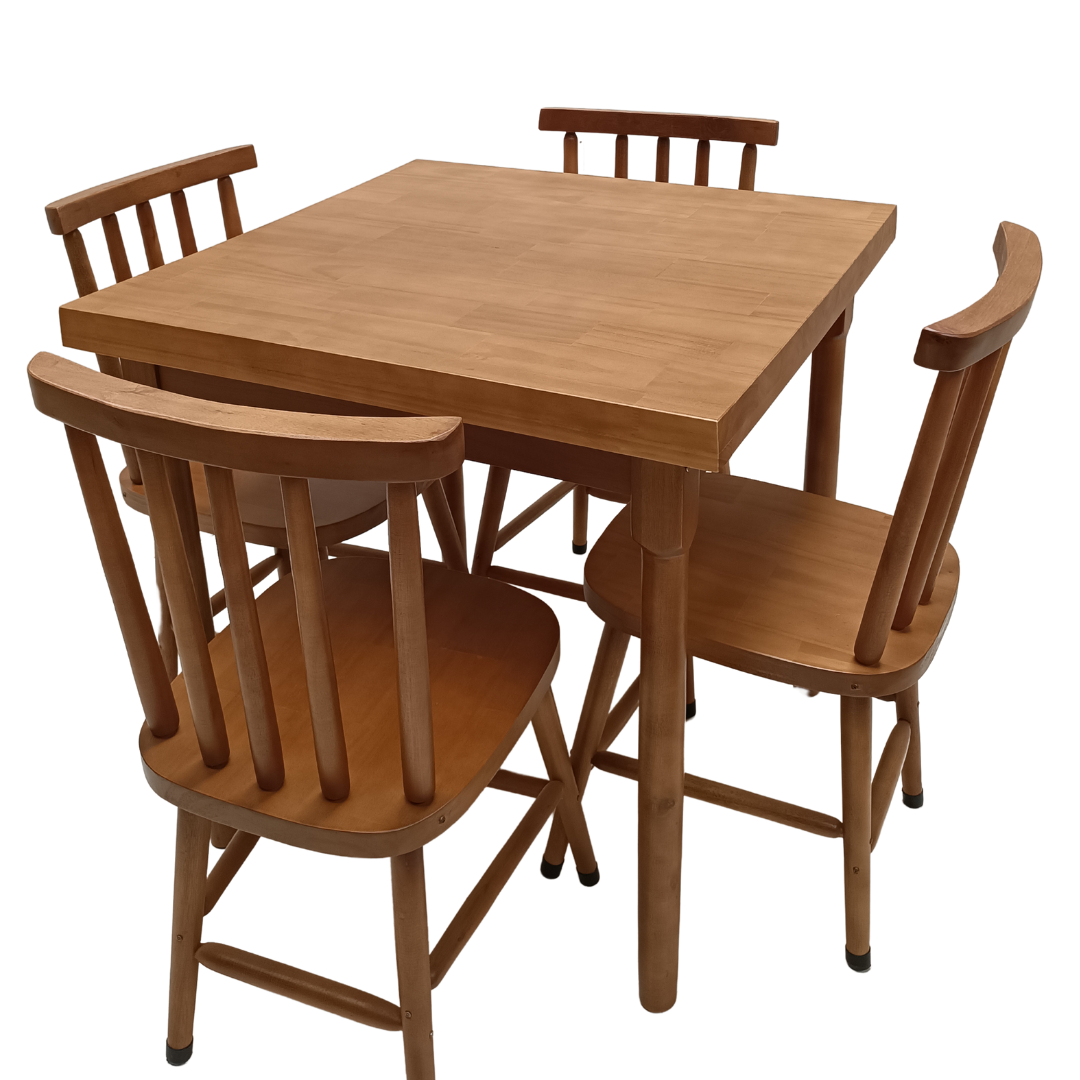 Conjunto de Mesa Jantar Melissa com 4 Cadeiras - Dg Móveis:imbuia/imbuia