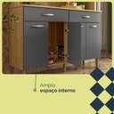 Ver imagem 3 de Armário Cozinha Compacta 8 Portas 2 Gavetas MDF-MDP 122cm Freijo e Gris Kit'S Paraná