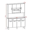 Ver imagem 5 de Armário Cozinha Compacta 8 Portas 2 Gavetas MDF-MDP 122cm Freijo e Gris Kit'S Paraná