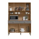 Ver imagem 7 de Armário Cozinha Compacta 8 Portas 2 Gavetas MDF-MDP 122cm Freijo e Gris Kit'S Paraná