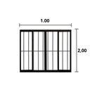 Ver imagem 3 de Janela de Alumínio de Correr 100x200cm 4 Folhas Grade Hale Esquadrias