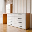 Ver imagem 6 de Cômoda Dublin 8 Gavetas com Espelho Branco/Freijó - Panorama Móveis
