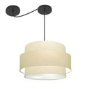 Ver imagem 1 de Lustre Sala de Jantar com Desvio Vivare Md-4401 Cúpula em Tecido 60cm Algodão-crú 127/220v