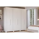 Ver imagem 1 de Guarda Roupa Casal 6 Portas c/ Espelho e Pés Cecilia Branco - Panan