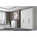 Ver imagem 3 de Guarda Roupa Casal 4 Portas e 3 Gavetas Moderni/sevilha Cumaru/fendi - Novo Horizonte