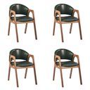 Ver imagem 1 de Kit 4 Cadeiras Decorativa Sala de Jantar Luxo Larissa Facto Verde - Mozzelar