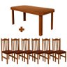 Conjunto Sala de Jantar Mesa Com 6 Cadeiras Estofadas Madeira Maciça Nogueira Flamingo Móveis - 2