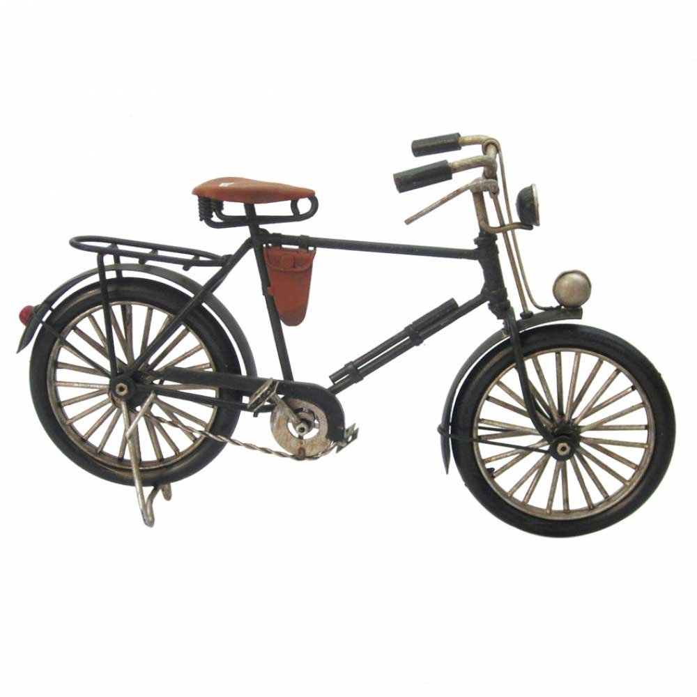 Miniatura Decorativa Bicicleta em Metal Preto 23cm DR0138 BTC