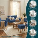 Ver imagem 4 de Kit Namoradeira 2 Poltronas e 2 Puffs para Sala Recepção Manicure Consultório Alice Suede