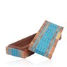 Caixa Retangular em Madeira e Resina Turquesa 30x10cm - 2