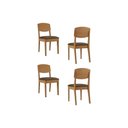 Ver imagem 1 de Cadeira Sala de Jantar Havana Kit 4 Un Naturalle/suede Marrom - Rufato