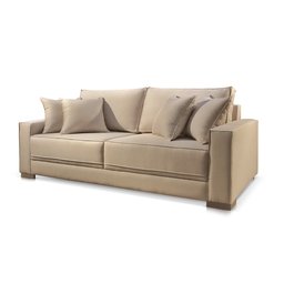 Sofá Living 3 Lugares Hotello Suede Bege Medio 2,00m - 1