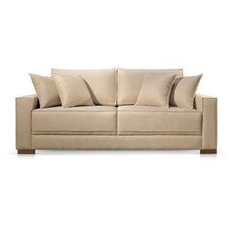 Sofá Living 3 Lugares Hotello Suede Bege Medio 2,00m - 2