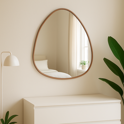 Espelho Orgânico Moderno com Moldura em Alumínio Closet 90x80cm - 4