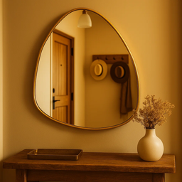 Espelho Orgânico Moderno com Moldura em Alumínio Closet 90x80cm - 3