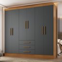 Ver imagem 1 de Guarda Roupa Casal 6 Portas 6 Gavetas MDF Berlin Cinamomo Chumbo Espresso Móveis