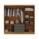 Ver imagem 4 de Guarda Roupa Casal 6 Portas 6 Gavetas MDF Berlin Cinamomo Chumbo Espresso Móveis
