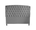 Ver imagem 2 de Kit Dubaí Cabeceira de Cama Box Casal e Recamier Baú 140 Cm Suede Prata Eli Móveis