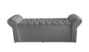 Ver imagem 4 de Kit Dubaí Cabeceira de Cama Box Casal e Recamier Baú 140 Cm Suede Prata Eli Móveis