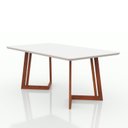 Ver mais imagens de Conjunto Sala De Jantar Mesa 160X90Cm Tampo Vidro/Mdf Com 6 Cadeiras Safira 