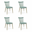 Ver imagem 2 de Kit 4 Cadeiras Encosto Vazado Janaina Verde/Menta