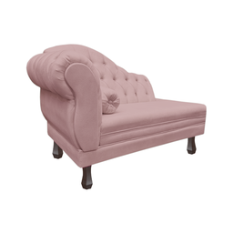 Recamier Sofá Direito Larissa 120cm Sala Veludo Nude - Incasa Decor - 3