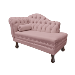Recamier Sofá Direito Larissa 120cm Sala Veludo Nude - Incasa Decor - 4