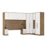 Quarto Modulado Completo Casal 11 Portas 12 Gavetas c/ Espelho Irlanda Amendola Branco Demóbile - 1