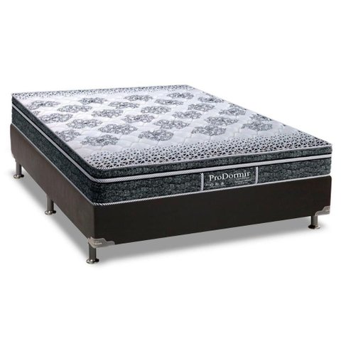 Cama Box Casal: Colchão Molas Ensacadas Probel Masterpocket Prodormir Springs + Base Black(138x188)