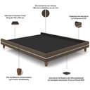 Ver imagem 4 de Cabeceira Casal Nilo 195cm com Cama Pés Madeira Suném P05 Veludo Marrom - Lyam Decor