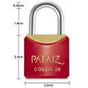 Ver imagem 2 de Cadeado Pequeno 20mm Haste Curta Latão Maciço Vermelho com Chave | Papaiz | Kit 05 Un