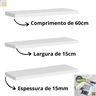 Kit 3 Prateleira Mdf Branco para Cozinha Banheiro Lavanderia - 3
