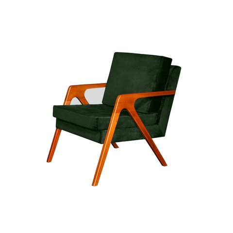 Poltrona decorativa Mona Luxo Dora Bela - 0130 Verde Musgo