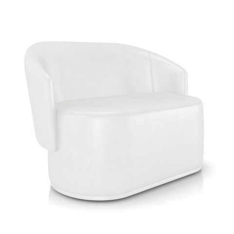 Sofá 2 Lugares Namoradeira Orgânica para Sala Malu Sintético Pu Branco M11 - D’Rossi