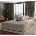 Ver imagem 2 de Sofá Modulado Ilha Santorini 2,60m X 1,80m em Couro Off White - Home Mobily