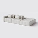 Ver imagem 4 de Sofá Modulado Ilha Santorini 2,60m X 1,80m em Couro Off White - Home Mobily