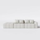 Ver imagem 6 de Sofá Modulado Ilha Santorini 2,60m X 1,80m em Couro Off White - Home Mobily