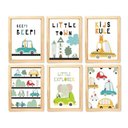 Ver imagem 1 de Quadro Infantil Carrinhos 6 Un A4