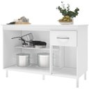 Ver imagem 3 de Balcão Cozinha para Pia 120 Cm Gabinete 3 Portas 1 Gaveta sem Tampo Branco