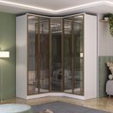 Ver imagem 1 de Guarda Roupa Modulado 5 Portas C/ Reflecta e Led 100% Mdf Cor:branco