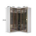 Ver imagem 3 de Guarda Roupa Modulado 5 Portas C/ Reflecta e Led 100% Mdf Cor:branco