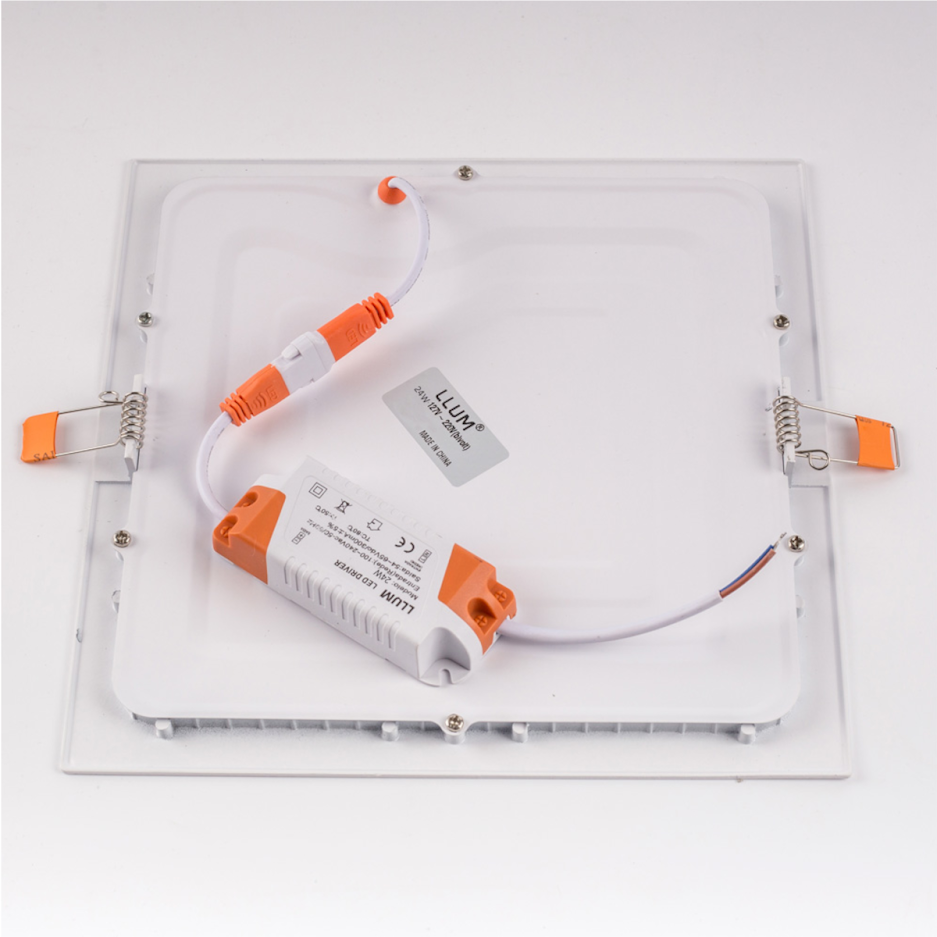 Painel Plafon de Embutir Slim LED Quadrado 24W 4000K Branco Neutro:Branco/110/220V - 3