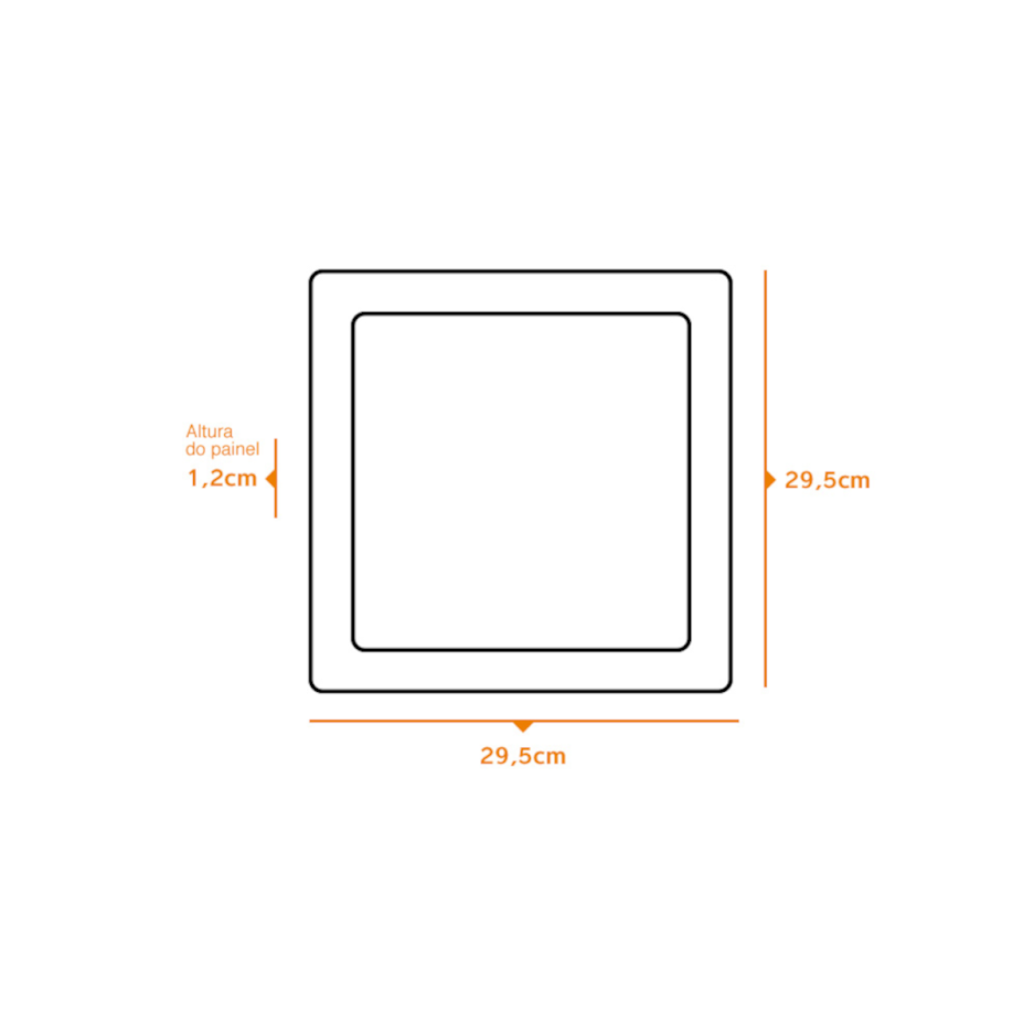 Painel Plafon de Embutir Slim LED Quadrado 24W 4000K Branco Neutro:Branco/110/220V - 5
