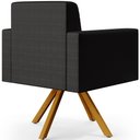 Ver mais imagens de Kit 02 Poltronas Decorativa Base Giratória de Madeira Helô L02 Facto Preto Metalizado - Lyam