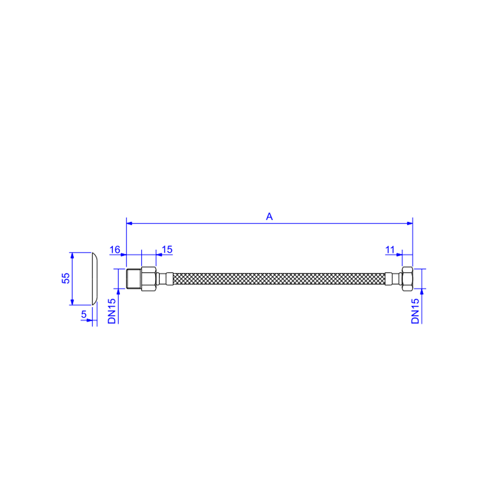 Ligação Flexível de Malha de Aço Cromada 40cm - Deca Deca Metais - 2