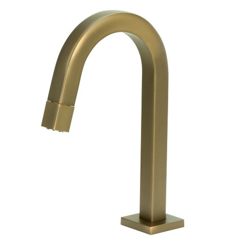 Torneira Banheiro Lavat. Quadrada Dourada Gold Pratica Clean