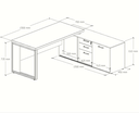 Ver imagem 6 de Mesa Diretor em L Start 1,80 X 1,60 C/ Armário - Nogal/preto