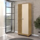 Ver imagem 7 de Guarda Roupa Casal Modena com Espelho 6 Portas e Armário Multiuso Versatile Carvalho Americano Off W